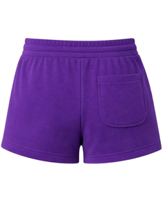 Custom Purple Women Sweat Shorts Cotton Fleece Elastic Waist <b>Drawstring</b> Gym Casual Summer Shorts OEM Manufacturer Supplier - Product Image 5