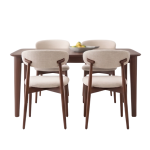 Silla de Comedor Tapizada en Tela de Estilo Moderno de Mediados de Siglo, con Patas y Asiento de Madera, para el Hogar - Product Image 2