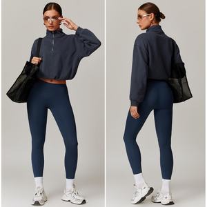 Sudadera con Cierre y Cuello Alto con Logotipo Personalizado, Sudadera Informal Holgada para Mujer, Ropa Deportiva para Yoga y Gimnasio, Perfecta para Correr y Hacer Ejercicio - Product Image 6