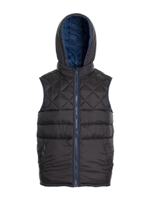 Men's White Hooded Sleeveless <b>Quilted</b> Jacket Canvas Windproof Polyester Winter Minimalist Style <b>Single</b> Breasted - Product Image 2