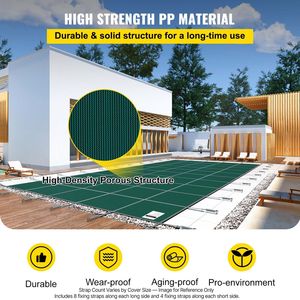 Copertura di Sicurezza Verde per Piscina 16x32 ft, Prodotto Durevole per Protezione e Sicurezza della Piscina - Product Image 2
