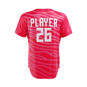 Maillots de baseball personnalisés pour femmes à manches courtes imprimés numériquement 100% polyester respirant à séchage rapide et anti-humidité - Product Image 3