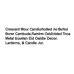 Candélabre à double cône en aluminium coulé, finition oxydée noire, en forme de croissant de lune - Décoration de table pour Ramadan et Eid - Product Image 2