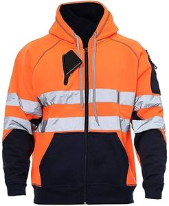 Ropa de Trabajo de Seguridad Reflectante de Alta Calidad, Sudadera con Capucha de Alta Visibilidad para Hombre, Cremallera de Seguridad, Manga Larga, Impermeable, Última Llegada, Sudaderas con Capucha de Alta Visibilidad - Product Image 1