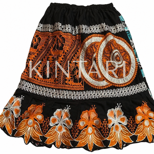 Jupe en mousseline brodée tropicale hawaïenne personnalisée pour femme, motif floral en coton, coupe trapèze, taille élastique, tenue de plage estivale, vente en gros, OEM - Product Image 5