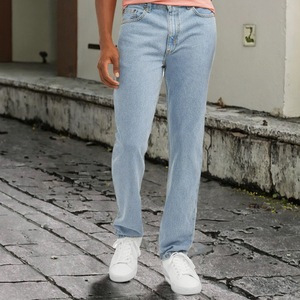 Direct Factory Sale Customizable Regular Fit Men's Straight Jeans Pants New Mid Waist Plus Size Breathable <b>Material</b> Low Price - Product Image 3