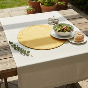 Premium Yellow Cotton Round <b>Placemat</b> Handmade <b>Dining</b> <b>Table</b> Mat for Home Hotel Restaurant and Kitchen Decor Fully Customisable - Product Image 3