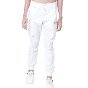 กางเกงคาร์โก้2025สำหรับผู้ชายสีขาวมีกระเป๋าขนาดหลัง - Product Image 1