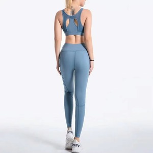 Women Yoga Set <b>Long</b> <b>Sleeve</b> <b>Crop</b> Top High Waist Tights Two Piece Gym Fitness Workout Sportswear - Product Image 4