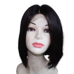 Perruque en cheveux humains lisses de haute qualité, style Kim K, avec closure 100% nouée à la main, double tirage, style naturel - Product Image 1