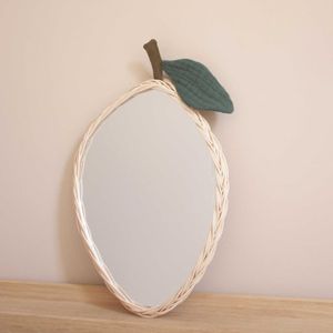 Bohemian Style <b>Hanging</b> Lemon Shape <b>Mirror</b> Rattan Kids Bedroom <b>Wall</b> Decoration Natural Handcrafted Wicker <b>Mirror</b> Rattan Decor - Product Image 2