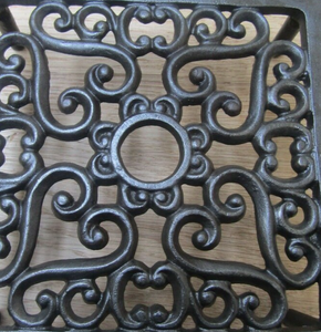 Soporte de lujo rústico de hierro fundido negro con patrón tallado cuadrado, salvamanteles resistente al calor para platos calientes, protector de encimera para el hogar y restaurantes, ¡gran oferta! - Product Image 6