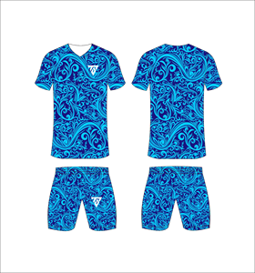 Custom Sublimated Floral Soccer Jersey Set V-Neck Short Sleeve Moisture Wicking <b>Men's</b> Adult All Seasons Polyester Sportwear - Product Image 1