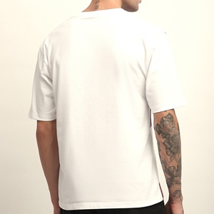 Men's <b>White</b> Plain Cotton Made in Bangladesh <b>T</b>-<b>Shirt</b> Short Sleeve O-Neck Regular <b>Fit</b> Casual Jersey Knitted Solid Color - Product Image 2