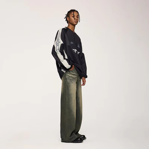Jeans Anchos para Hombre al por Mayor, Estilo Retro Clásico, Holgados, Hip Hop, Vintage, Streetwear - Product Image 1