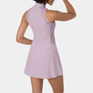 Jupe de tennis en tissu, jupe de golf sans manches, robe de tennis personnalisée avec étiquette privée, jupe de pickleball avec poche pour balles, anti-transpiration - Product Image 6