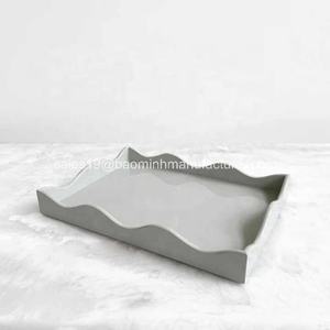 Grey Square & Rectangle Lacquer Scalloped Tray for Coffee Table Tableware Items Home Decoration High Quality - Product Image 6