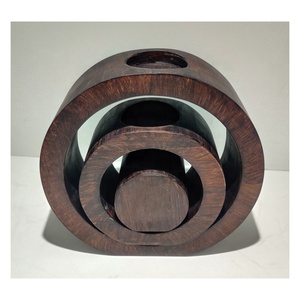 ชุดตกแต่งทรงกลมทำด้วยมือคุณภาพสูงสำหรับตกแต่งบ้านเชิงเทียนบรรจุขี้ผึ้งเทียนทีไลท์ธรรมชาติที่วางในไม้มะม่วง - Product Image 5