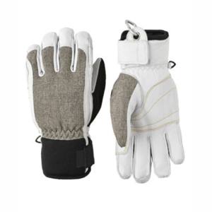 <b>Men's</b> Waterproof Insulated Ski <b>Gloves</b> Black with Beige Palm PU Leather Pull Closure Winter <b>Thermal</b> Warm Full Finger Snowboarding - Product Image 6