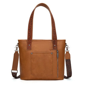 Sac fourre-tout en cuir pour femme, style western, avec franges et accent pierre turquoise, sac à main élégant pour cowgirl, fermeture éclair rustique, pliable, à porter à l'épaule - Product Image 6