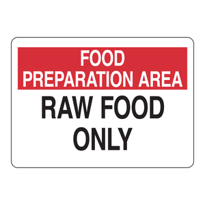 Panneau mural Brady Raw Food Only en PVC durable 10x14 pouces pour les zones de préparation alimentaire - Product Image 3
