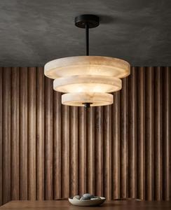 Modern Marble Pendant <b>Light</b> Layered Chandelier Alabaster <b>Ceiling</b> Lamp for Living Room Villa Dining Area All Seasons Indoor Use - Product Image 1