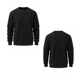 <b>Mens</b> Waffle Knit Sweatshirt Crewneck Long Sleeve Pullover Casual <b>Thermal</b> Textured <b>Top</b> Custom OEM Sportswear Manufacturer Factory - Product Image 4