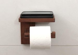 Wooden Toilet <b>Paper</b> Holder <b>Wall</b> Mounted Bathroom Toilet Roll Holder Rustic Solid <b>Wood</b> Tissue <b>Paper</b> Hanger Brown Toilet <b>Paper</b> - Product Image 3