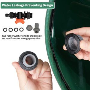 Green 66-Gallon Folding Rain Barrel Water Collector for Garden Supplies - Product Image 4