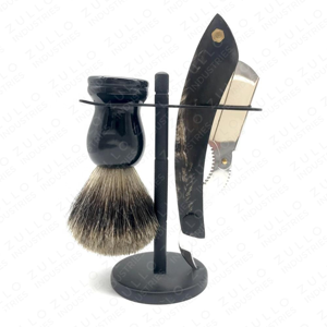Professional Barber Straight Razor Set with <b>Shaving</b> Brush Stainless Steel Custom Color Grooming <b>Kit</b> OEM Private Label - Product Image 4