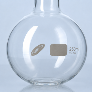 Frasco de Destilación de Vidrio Borosilicato de 250 ml, Fondo Redondo, Cuello Largo, Cuello Único, Resistente a Altas Temperaturas - Product Image 6