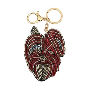 Amazing Offer on <b>Top</b> Notch Quality Made in India Festive Hanging Ornaments - <b>Maroon</b> Dog Face Keychain for Home Decor Use - Product Image 1