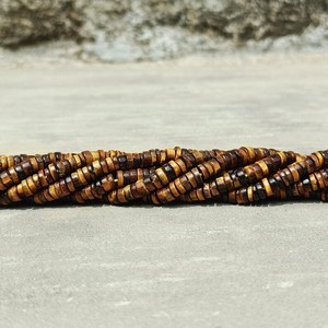 Cuentas de Ojo de Tigre Marrón Lisas en Forma de Neumático (Heishi) de 4-5mm, Cuentas de Piedra Preciosa en Forma de Rueda para Fabricación de Joyas, 13 Pulgadas, Venta al por Mayor - Product Image 3