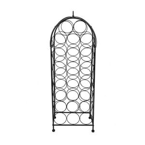 Portabottiglie in Metallo Stile Castello di Bordeaux per 23 Bottiglie, Design Nero - Product Image 1