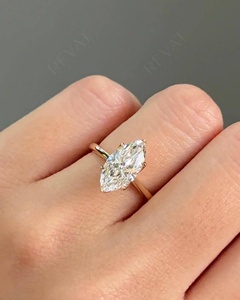 Bague de fiançailles solitaire en diamant de laboratoire taille marquise 3 carats, bague en diamant taille marquise sertie en forme de tulipe, bague en diamant de laboratoire certifiée IGI - Product Image 5