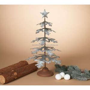 Árbol de Navidad rústico objeto estrella en la parte superior acento decorativo Venta caliente granja Showpiece modelo galvanizado Pino árbol escultura - Product Image 5