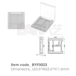 Envase de Plástico Transparente Compacto de Doble Capacidad con Tapa Abatible, Personalizable con Logotipo de Marca Privada, para Sombra de Ojos y Cejas - Product Image 1