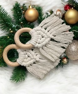 Anillos de Servilleta de Macramé Hechos a Mano, Decoración Boho para Mesa Navideña - Product Image 1