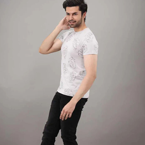 High Quality 100% Cotton Men's Oversize Screen Print T-Shirts-Breathable Anti-Wrinkle Quick Dry Customizable Men's T-shirts - Product Image 2
