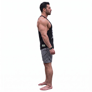 Débardeur de sport pour homme en coton 100% respirant et à séchage rapide, coupe ample, imprimé graphique, « No Pain No Gain » - Product Image 3