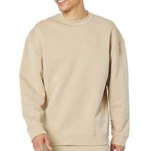 <b>Men's</b> Beige Crew Neck Sweatshirt Regular Fit Knitted Cotton <b>Pullover</b> Casual Autumn Wear - Product Image 5