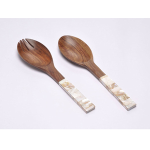 New Arrival Wooden Resin <b>Spoon</b> <b>Salad</b> Server Set Kitchenware Restaurant Hotel Use Eco Friendly Wood Resin <b>Salad</b> <b>Spoon</b> Set Cutlery - Product Image 5