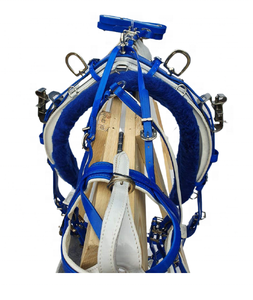 Arnés para Caballo Azul y Blanco de Enganche Rápido con Accesorios de Acero Inoxidable y Gancho Totalmente Intercambiable - Product Image 4