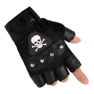Gants tactiques en cuir respirant pour l'hiver, demi-doigts, pour moto et cyclisme, unisexe, légers, pour les sports de plein air - Product Image 2