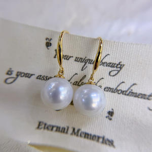 Pendientes de Perlas de Agua Dulce Naturales de Zhuji de 9-10 mm, Redondos con Fuerte Brillo, Plata de Ley S925, Gancho Transparente y Delicado - Product Image 4