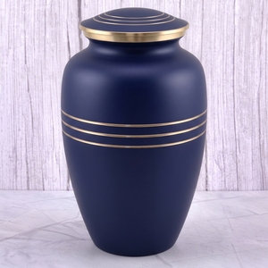 <b>Red</b> and Gold Floral Brass Adult Cremation Urn with matte surface for Human Ashes, Memorial Storage and Home Display - Product Image 4