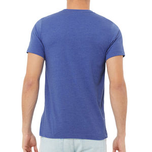 T-shirt pour homme à col en V, couleur unie, manches courtes, 250 GSM, coton lourd, t-shirt uni à col en V avec logo personnalisé - Product Image 3