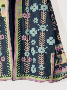 <b>Black</b> Floral Embroidered Suzani Jacket – Handmade Boho <b>Coat</b>, Artisan Festival Outerwear for unisex - Product Image 4