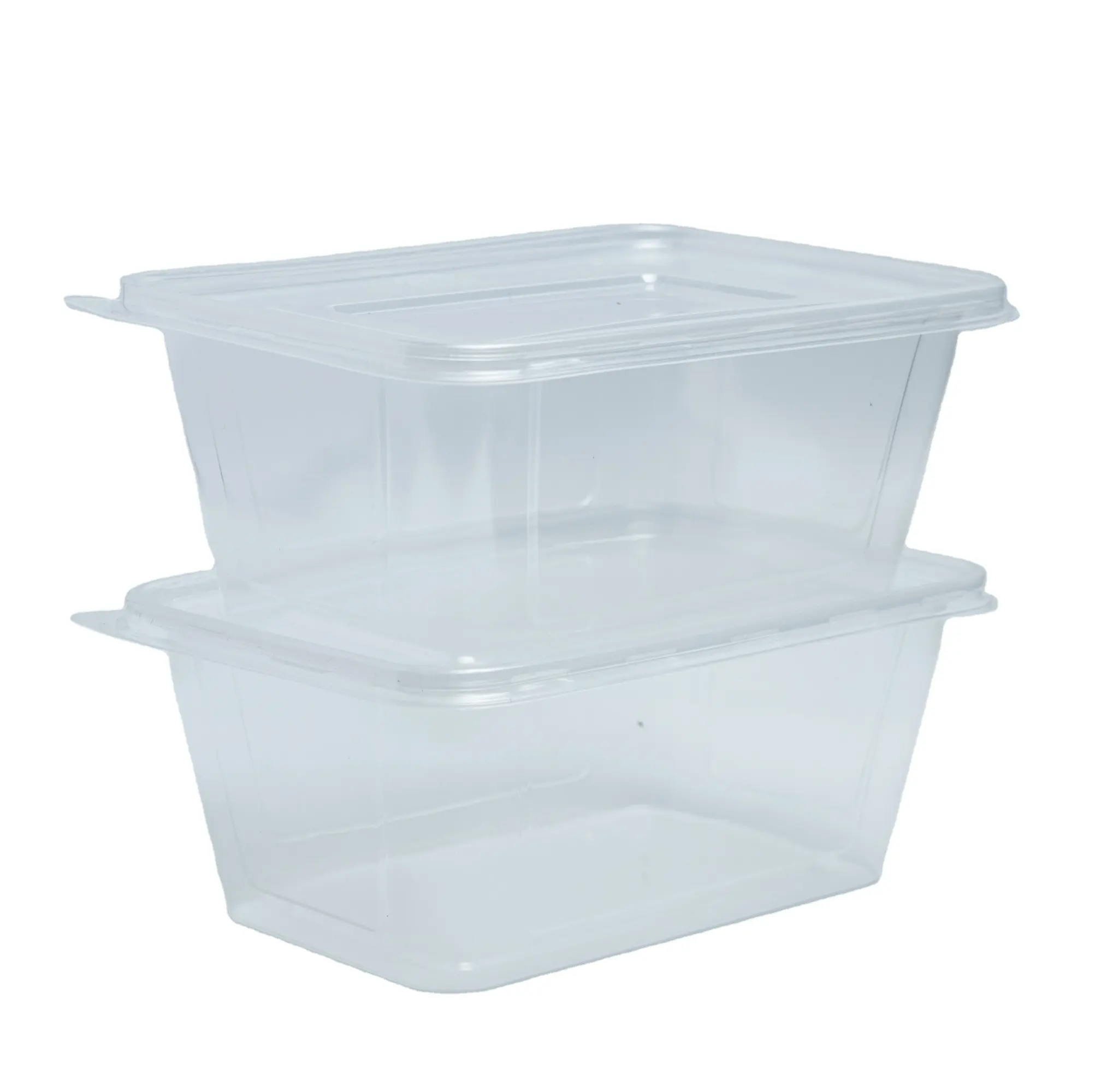 Wholesale 550ml 650ml 750ml 1000ml Plastic Rectangular food container microwave safe take away packing box transparent
