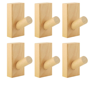 Wood <b>Hook</b> Hanger Display Rack Wood Hanging Shelf <b>Towels</b> Robes Coats <b>Hook</b> Most Selling Wood Clothes <b>Hook</b> Hanger - Product Image 5